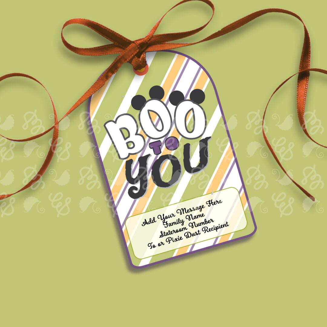 Cruise Gift Tags with the Boo To You Halloween Theme from CitrusSkyline for Fish Extender, Pixie Gifting, or Cast Member Appreciation Gift