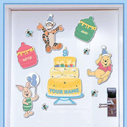 Pooh and Pals Party Magnets, Disney Cruise Magnets, Custom Birthday Magnets