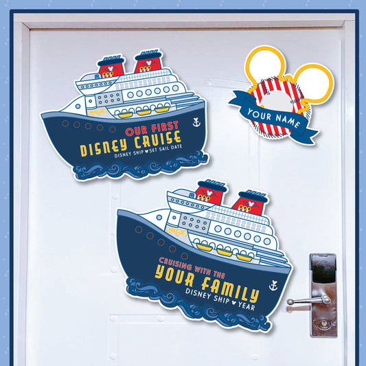 Nautical DCL Cruise Magnet, Add Your Ship, Family Names, and Set Sail Date