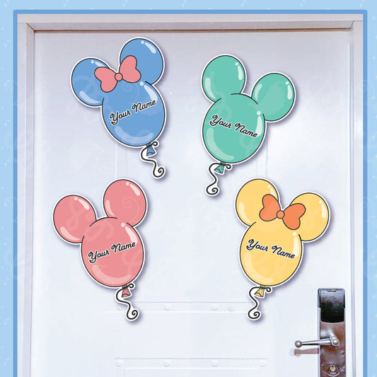 DCL Balloon Cruise Magnets in Mouse Shapes, Customizable, Add Your Name, Choose Your Color, Hand-drawn by CitrusSkyline