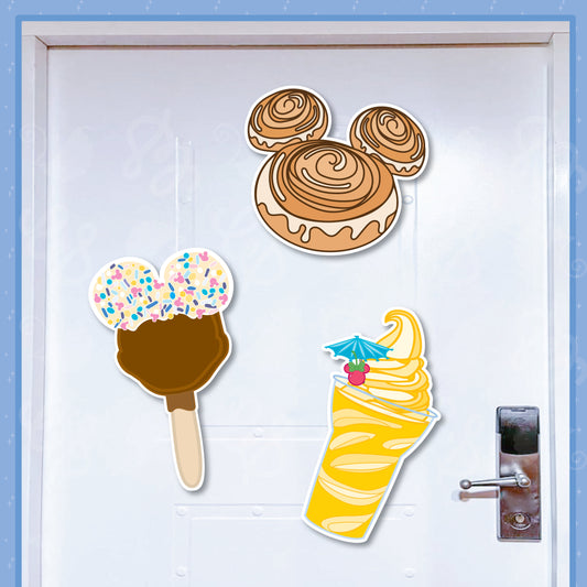 Disney Cruise Snack Magnets: Ice Cream Bar, Dole Whip, CinnaMickey, Mickey Sandwich, Popcorn, Cotton Candy - Customizable