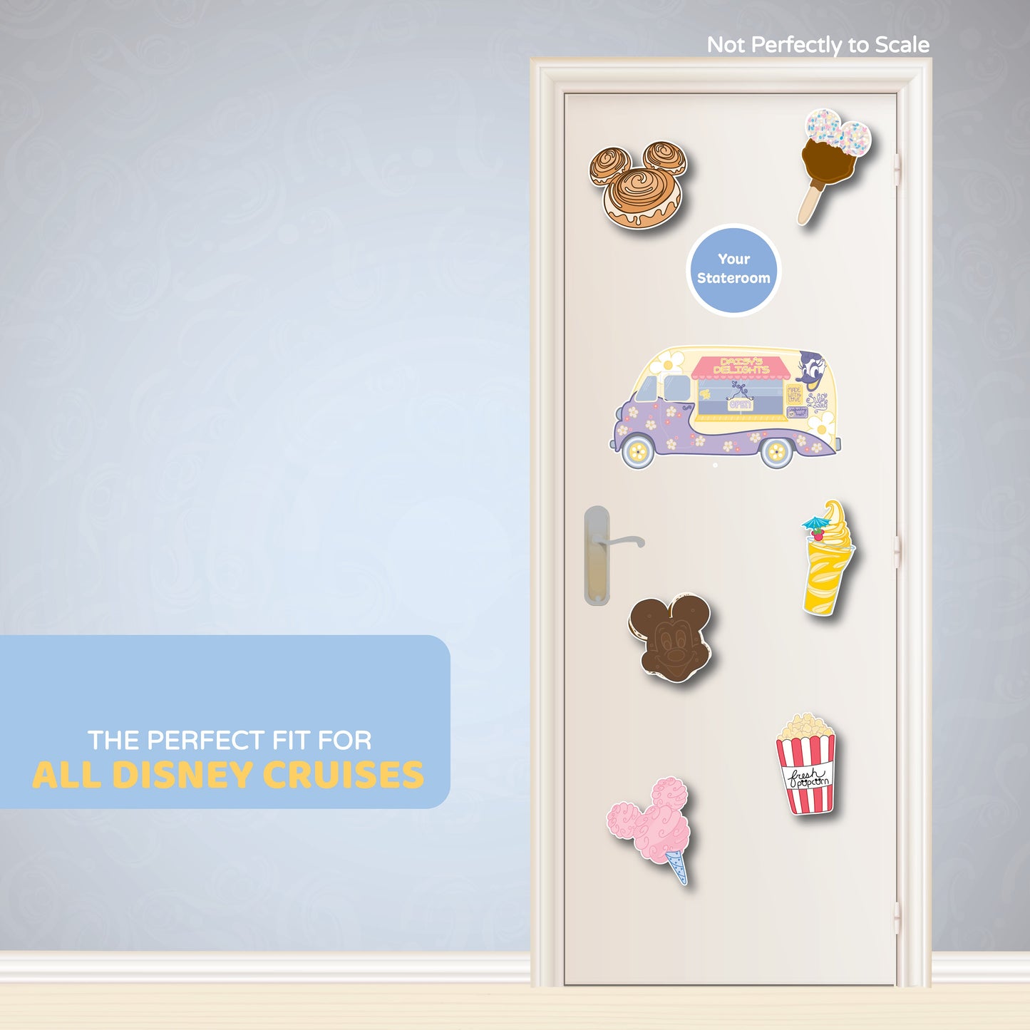 Disney Cruise Snack Magnets: Ice Cream Bar, Dole Whip, CinnaMickey, Mickey Sandwich, Popcorn, Cotton Candy - Customizable