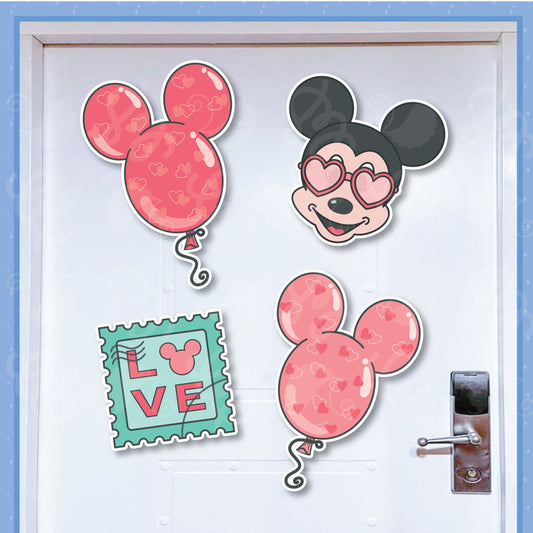 Sweethearts Magnets for Disney Cruise or Gifting: Heart Mickey Balloons, Heart Glasses, LOVE Stamp