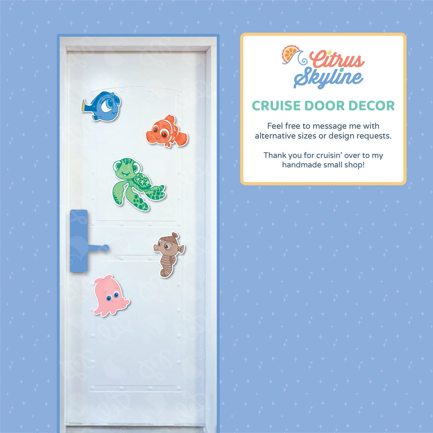Finding Nemo and Dory DCL Cruise Magnet Themed Sea Babies for Disney Cruises