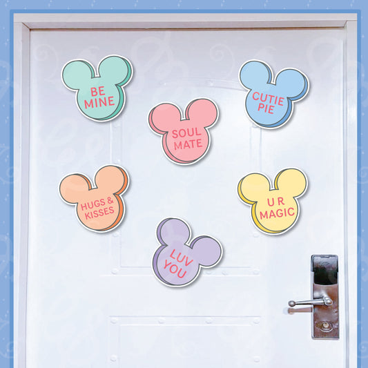 Conversation Heart Mickeys for Disney Cruise or Gifting: 6 Colors with Cute Sayings for Valentine's Gifts or Sweethearts Cruise